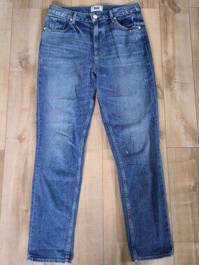 PAIGE Sarah Slim Jeans Women’s 29 Blue Mid Rise Distressed Slim Denim